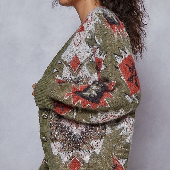 POL CARDIGAN SWEATERS Black Multi & Olive Multi - 2 COLORS IN THE LISTING - Picture 12 of 12